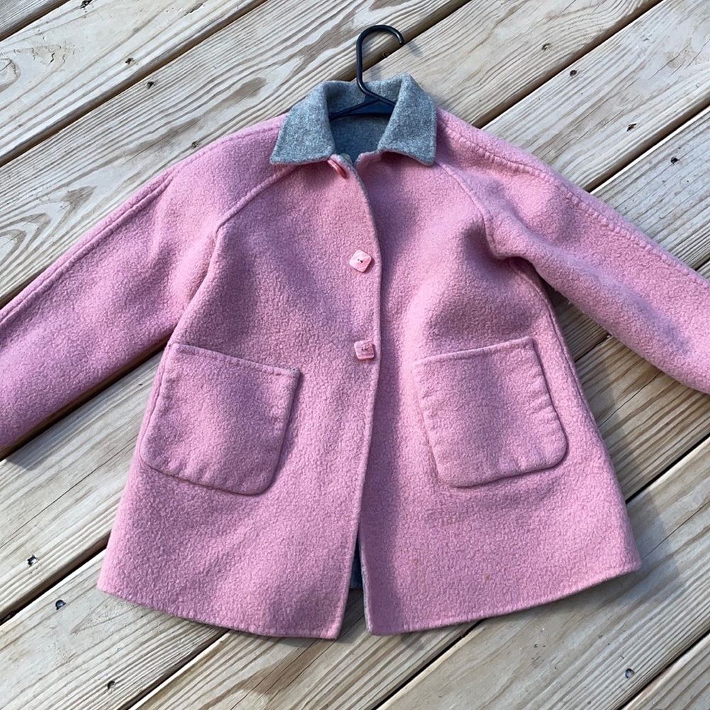 💕 Girls REVERSIBLE Pink and Gray Coat Size S